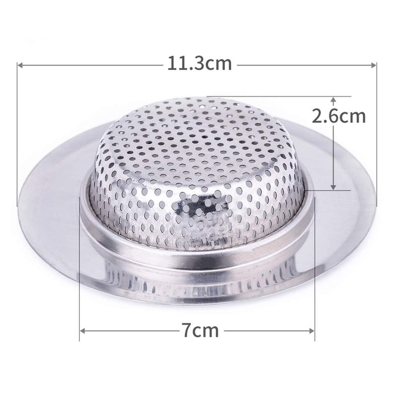 CORNERJOY 4.5 Inch Diameter Rim Heavy Duty Stainless Steel Kitchen Sink Basket Strainer, Large (Pack of 2) - Image 2